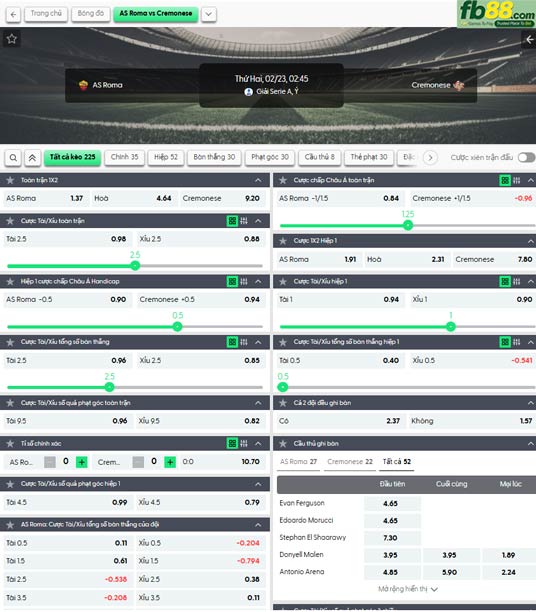 fb88-ty-le-tran-dau-AS-Roma-vs-Cremonese-23-02-2026