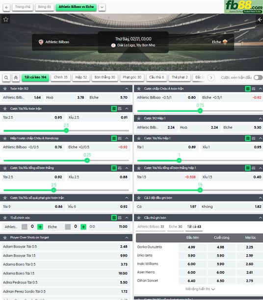 fb88-ty-le-tran-dau-Athletic-Bilbao-vs-Elche-21-02-2026