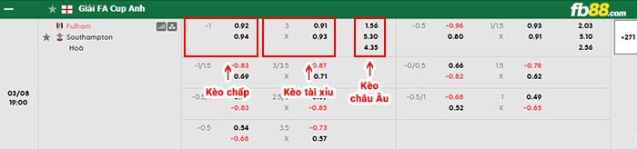fb88-bảng kèo trận đấu Fulham vs Southampton