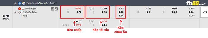 fb88-bảng kèo trận đấu U23 Việt Nam vs U23 Triều Tiên