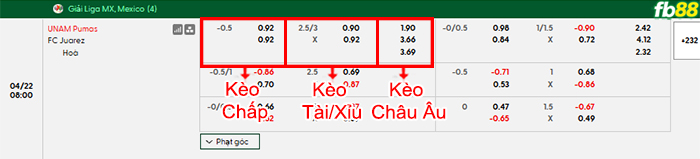 fb88-bang-keo-tran-dau-Pumas-UNAM-vs-Juarez-22-04-2026