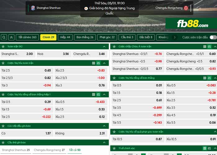 fb88-chi tiết kèo trận đấu Dalian Yingbovs Chongqing Tonglianglong