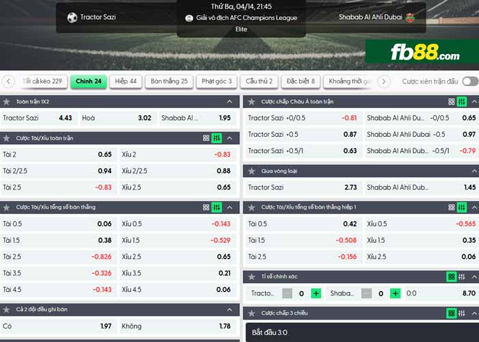 fb88-chi tiết kèo trận đấu Tractor vs Shabab Al Ahli
