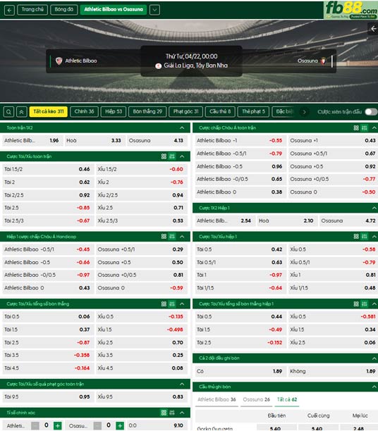 fb88-ty-le-tran-dau-Athletic-Bilbao-vs-Osasuna-22-04-2026
