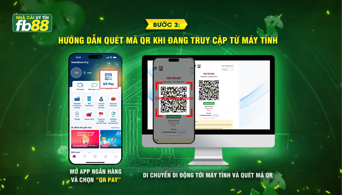 Bước 3- QR pay Hướng dẫn quét mã QR khi đang truy cập từ PC
