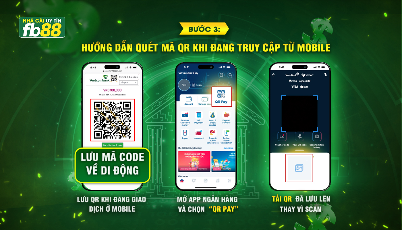 Bước 3 Hướng dẫn quét mã QR khi đang truy cập từ mobile