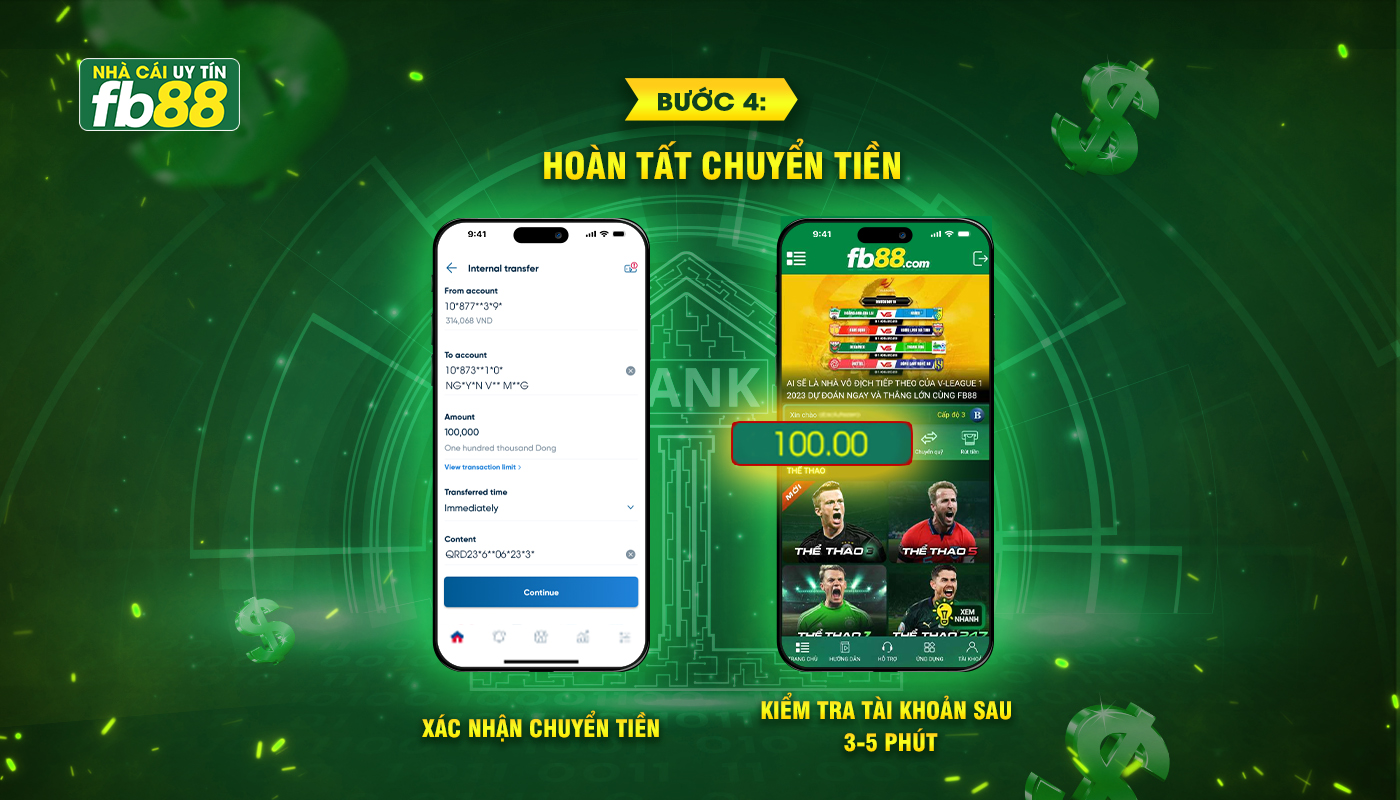 Bước 4 QR Pay Hoàn tất chuyển tiền