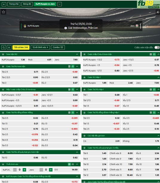 fb88-ty-le-tran-dau-KuPS-vs-Jaro-20-05-2026