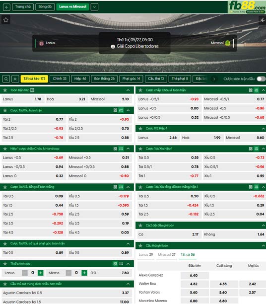 fb88-ty-le-tran-dau-Lanus-vs-Mirassol-27-05-2026