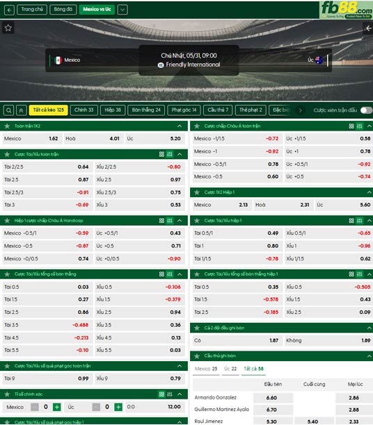 fb88-ty-le-tran-dau-Mexico-vs-Australia-31-05-2026