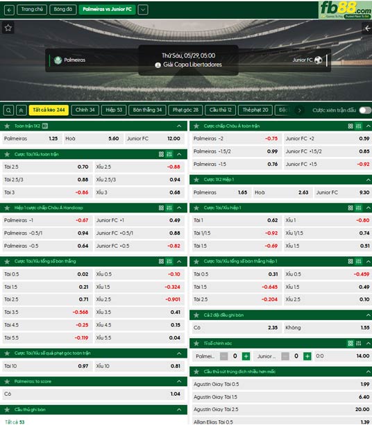 fb88-ty-le-tran-dau-Palmeiras-vs-Junior-FC-29-05-2026