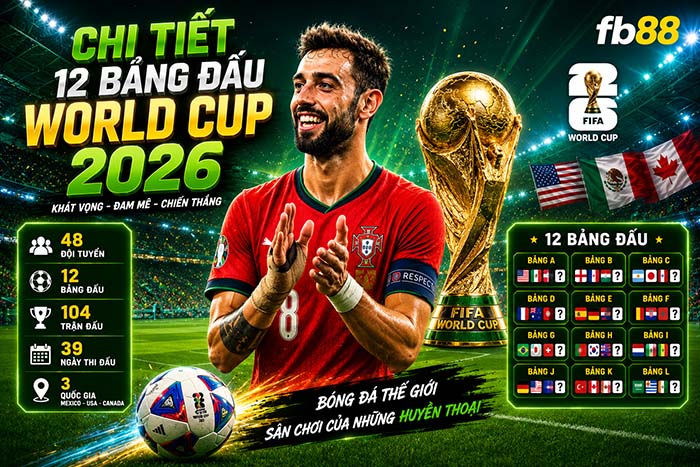 FB88 -Chi tiết 12 Bảng Đấu World Cup 2026
