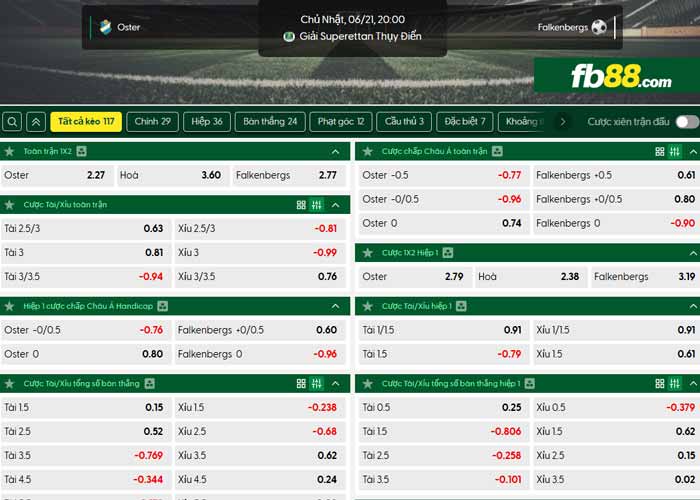 fb88-chi tiết kèo trận đấu Osters vs Falkenbergs