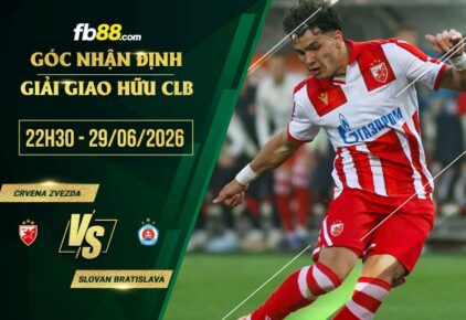 fb88-soi kèo Crvena Zvezda vs Slovan Bratislava
