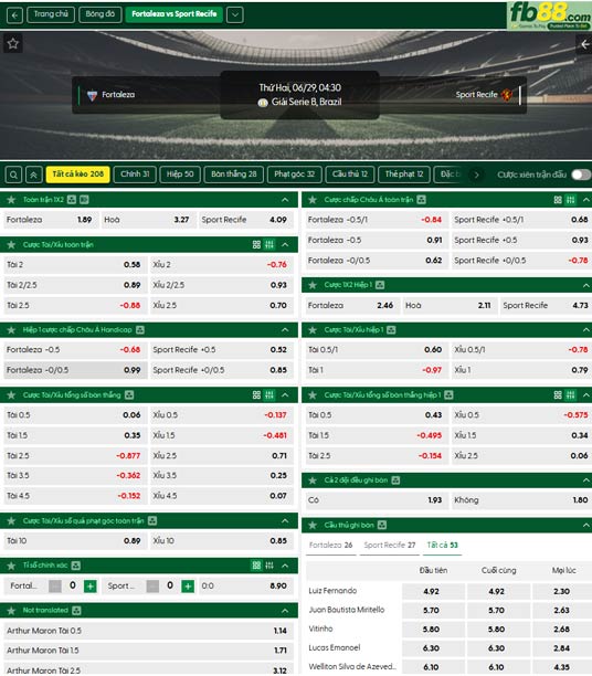 fb88-ty-le-tran-dau-Fortaleza-vs-Recife-29-06-2026
