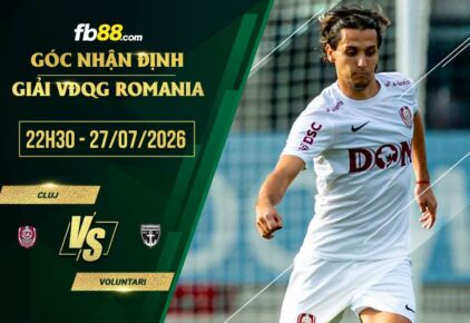 fb88-soi kèo Cluj vs Voluntari