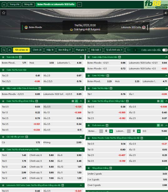 fb88-ty-le-tran-dau-Botev-Plovdiv-vs-Lokomotiv-Sofia-21-07-2026