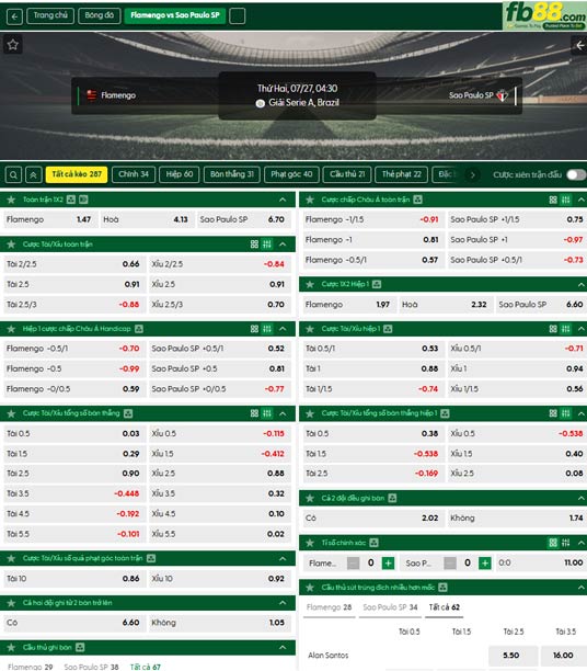 fb88-ty-le-tran-dau-Flamengo-vs-Sao-Paulo-27-07-2026