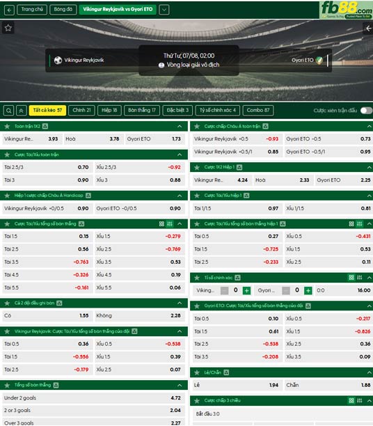 fb88-ty-le-tran-dau-Vikingur-Reykjavik-vs-Gyori-ETO-08-07-2026