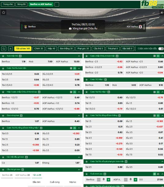 fb88-ty-le-tran-dau-Benfica-vs-Aarhus-21-08-2026