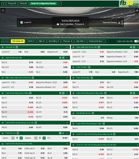 fb88-thong-so-tran-dau-Junior-vs-Deportivo-Pereira-11-08-2026