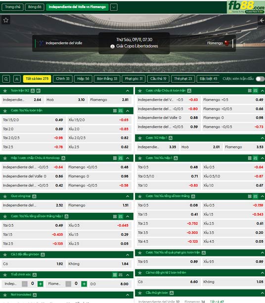 fb88-thong-so-tran-dau-Del-Valle-vs-Flamengo-11-09-2026