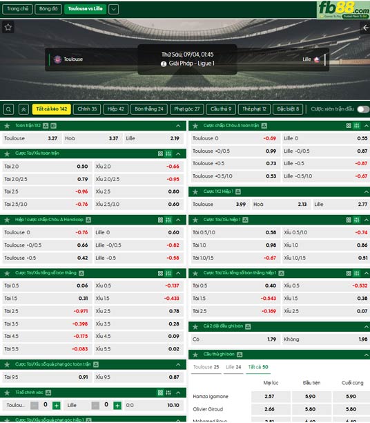 fb88-ty-le-tran-dau-Toulouse-vs-Lille-04-09-2026