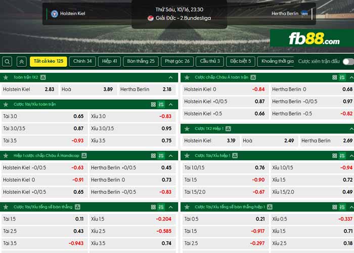 fb88-chi tiết kèo trận đấu Holstein Kiel vs Hertha BSC