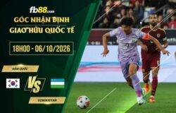 fb88-soi kèo Hàn Quốc vs Uzbekistan
