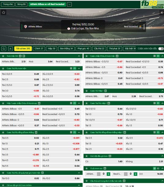 fb88-ty-le-tran-dau-Athletic-Bilbao-vs-Sociedad-02-11-2026