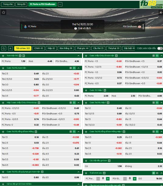 fb88-ty-le-tran-dau-Porto-vs-PSV-21-10-2026