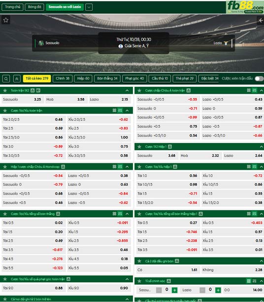 fb88-ty-le-tran-dau-Sassuolo-vs-Lazio-28-10-2026