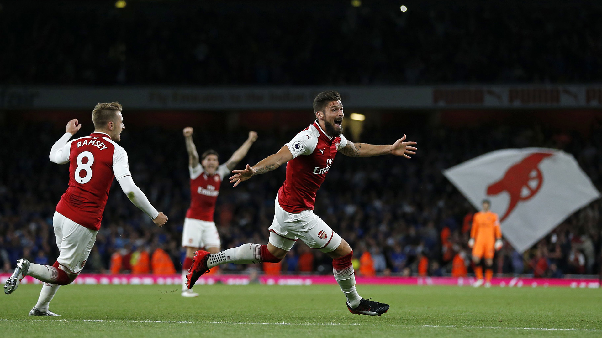 baron olivier of bir Giroud Arsenal Leicester City Premier League